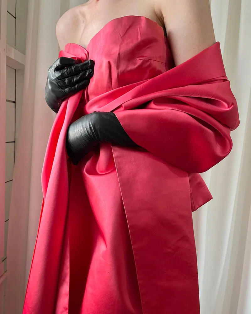 50s Christian Dior Silk Gown & Shawl | XS