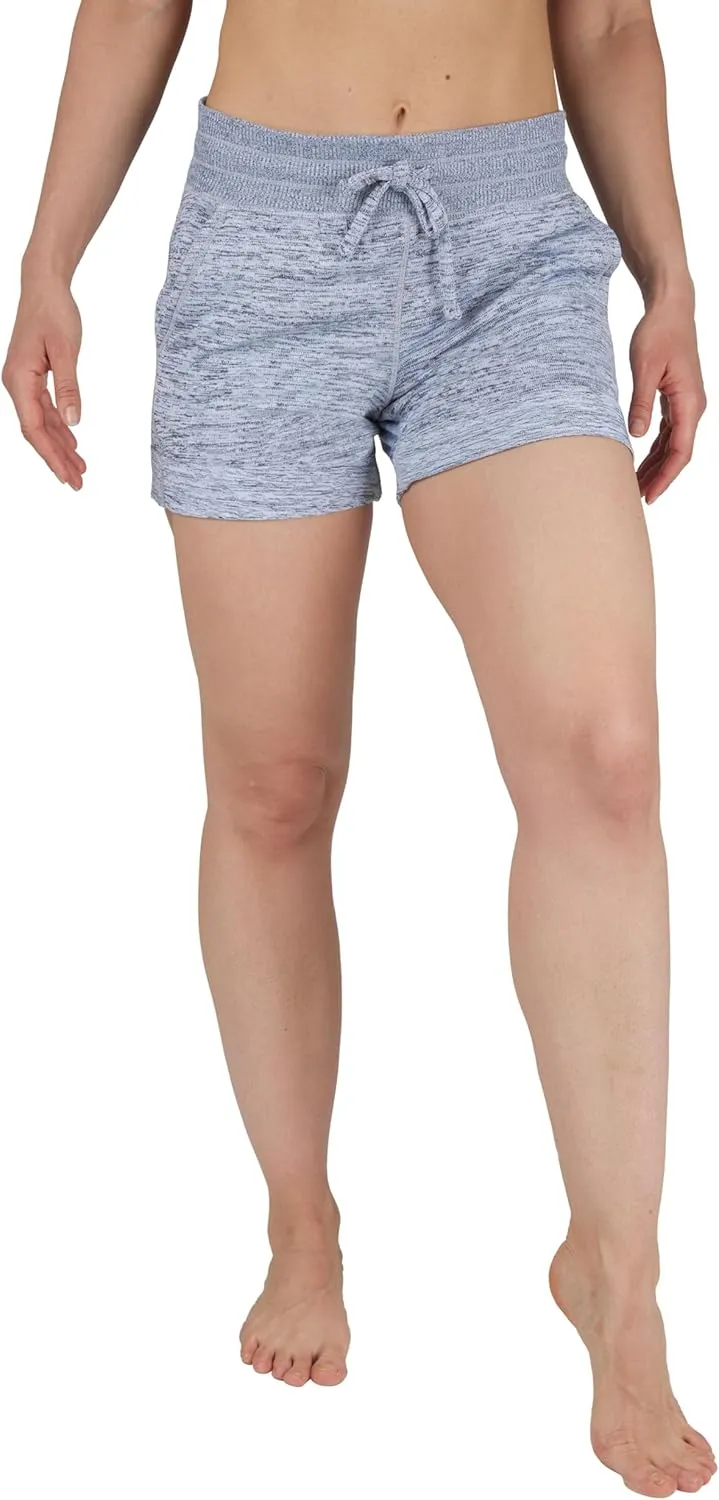 90 Degree By Reflex Womens Soft Sweat Shorts High Waisted Drawstring Lounge Shorts with Pockets