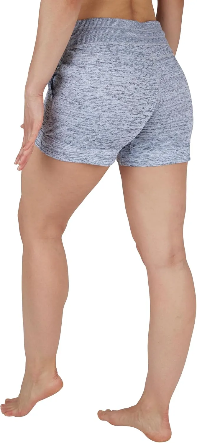 90 Degree By Reflex Womens Soft Sweat Shorts High Waisted Drawstring Lounge Shorts with Pockets