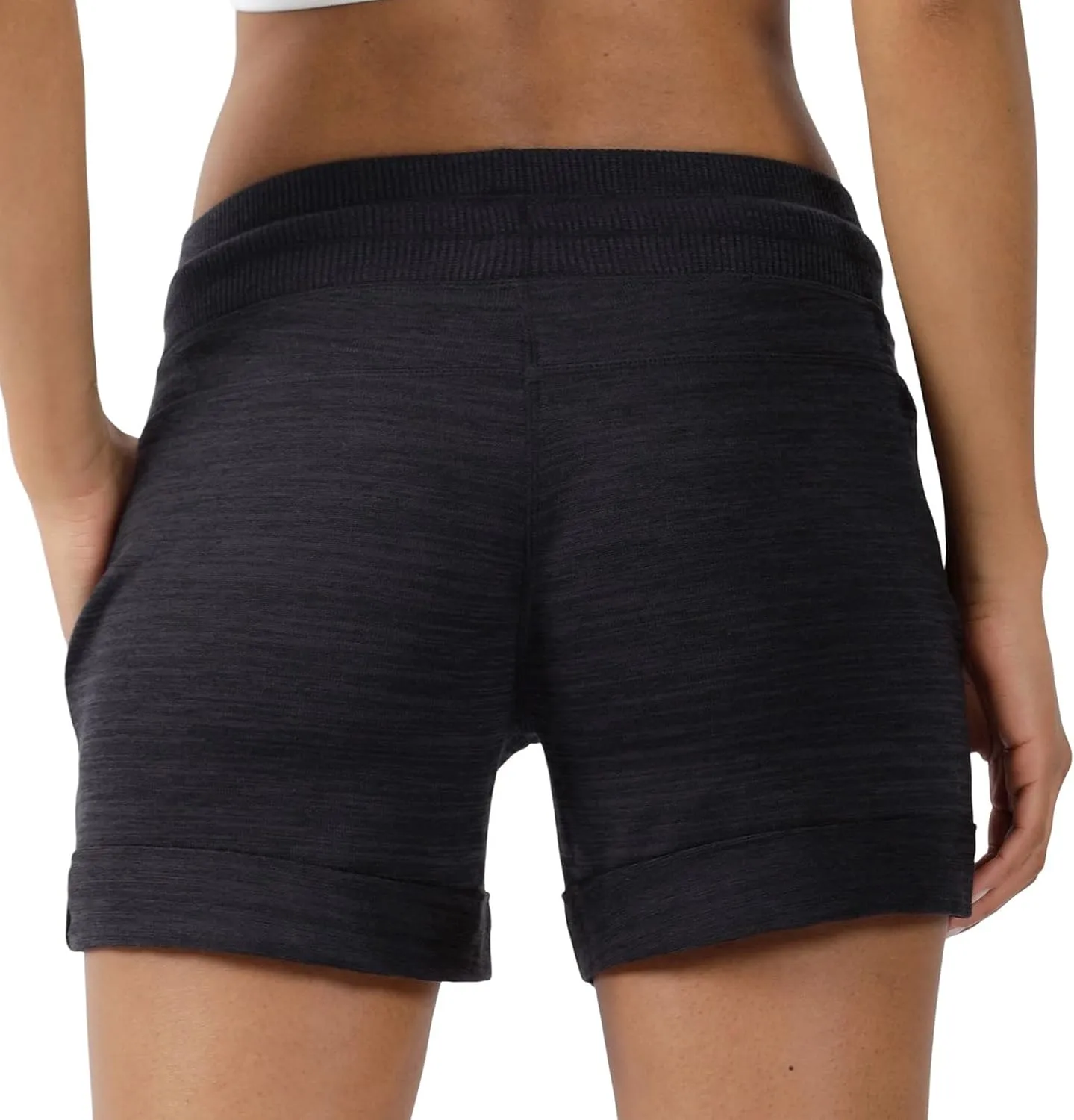 90 Degree By Reflex Womens Soft Sweat Shorts High Waisted Drawstring Lounge Shorts with Pockets