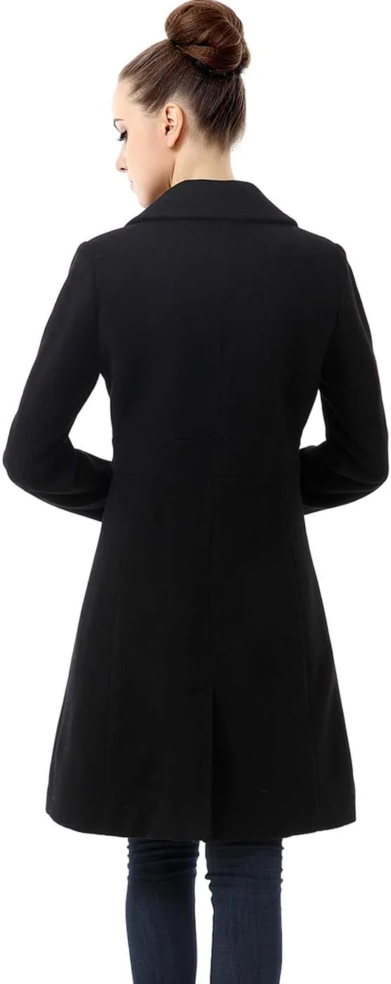 BGSD Women Heather Wool Blend Walking Coat (Also available in Plus Size and Petite)