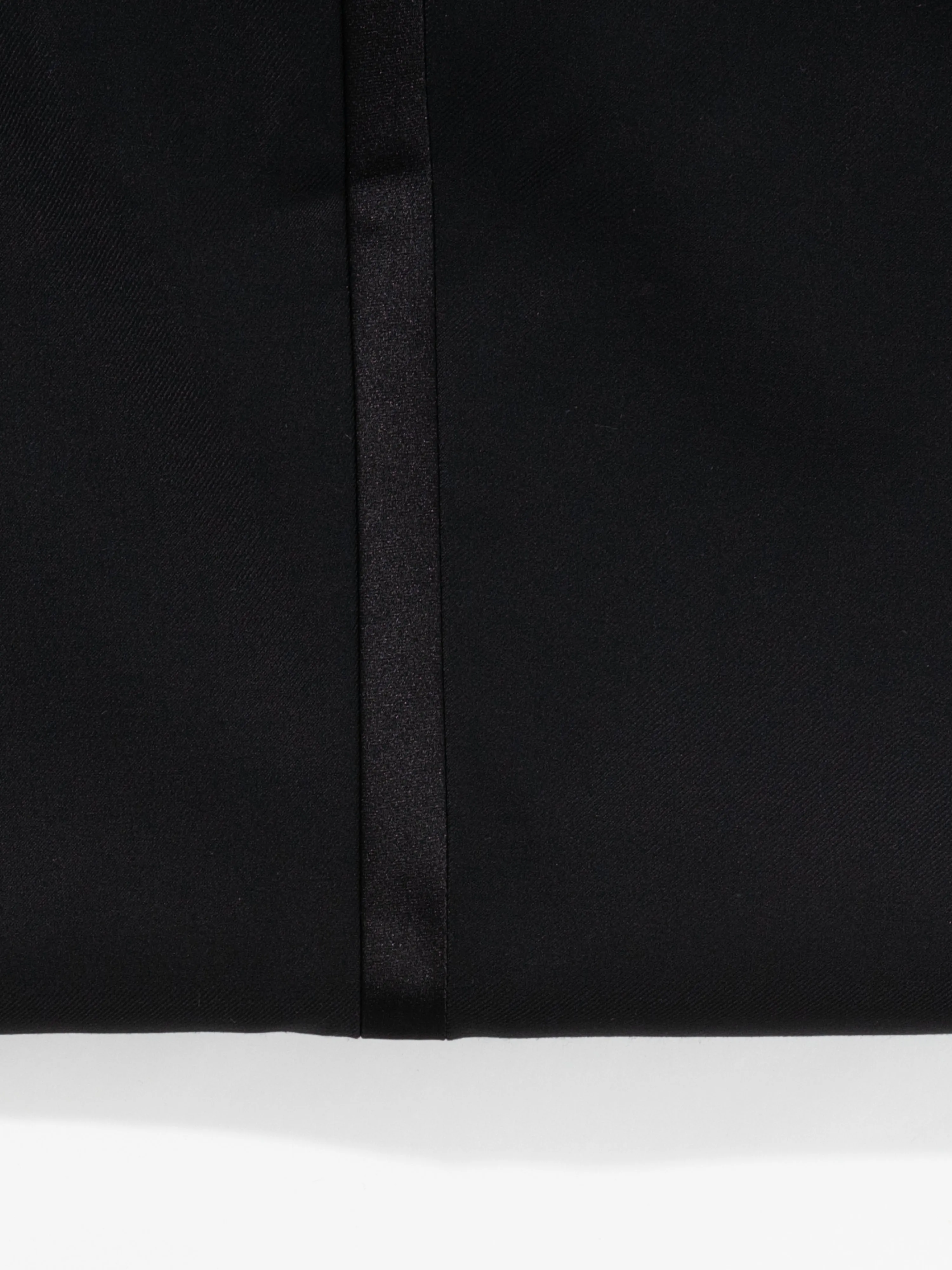 Black S130 Wool Tuxedo Trousers (Tailored Fit)