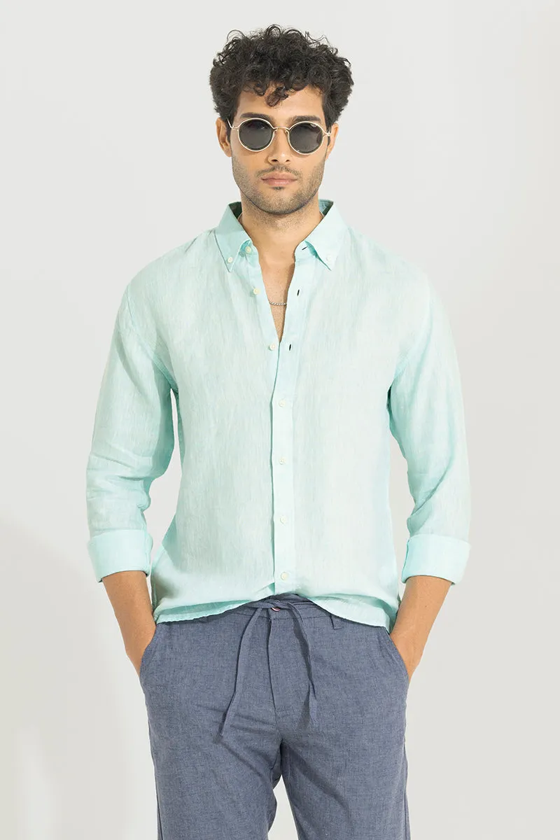 Buoyant Green 100% Linen Shirt