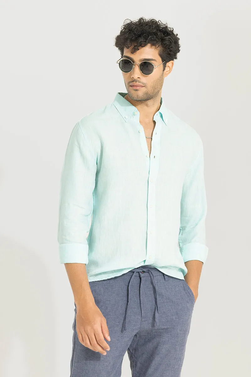 Buoyant Green 100% Linen Shirt