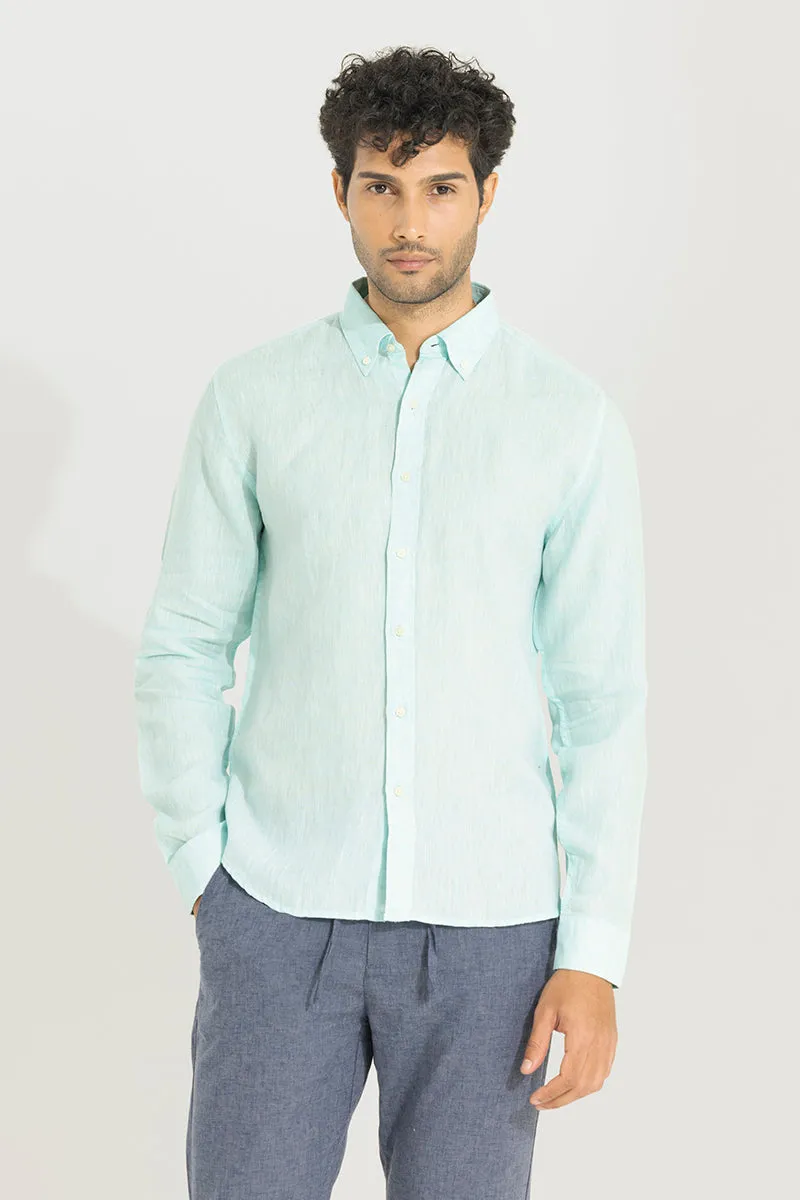 Buoyant Green 100% Linen Shirt