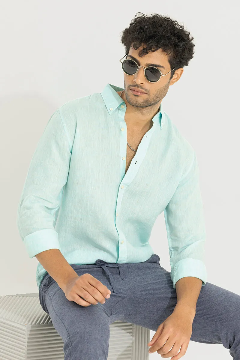 Buoyant Green 100% Linen Shirt