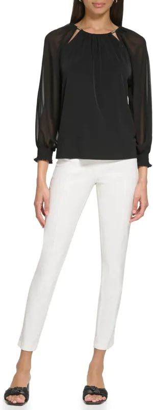 Calvin Klein Women's Knit Long Sleeve Blouse