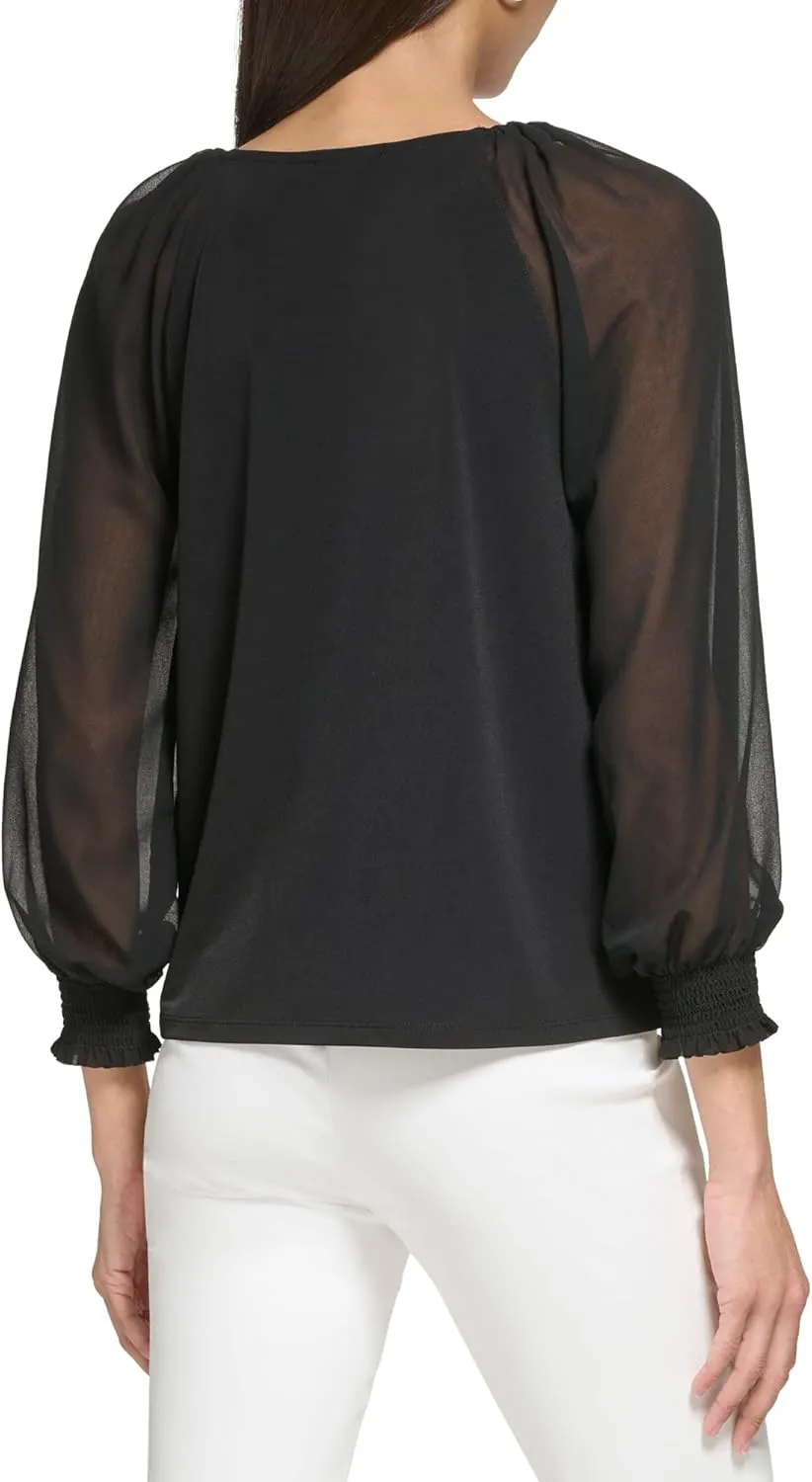 Calvin Klein Women's Knit Long Sleeve Blouse