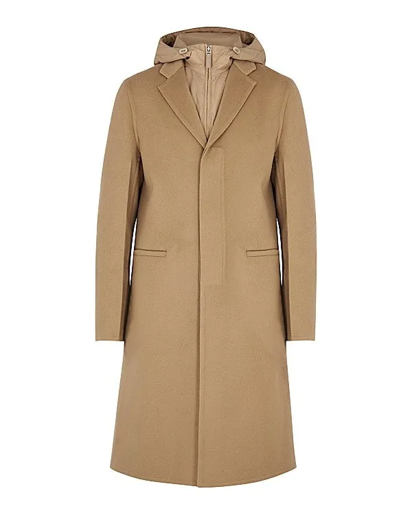 Camel Layered Wool Felt Coat