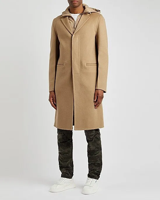 Camel Layered Wool Felt Coat