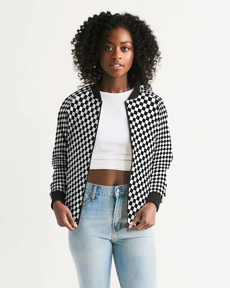 Checkerboard Women's Bomber Jacket