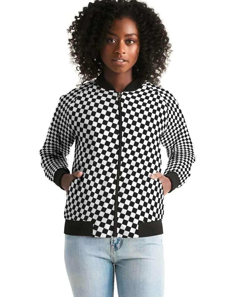 Checkerboard Women's Bomber Jacket