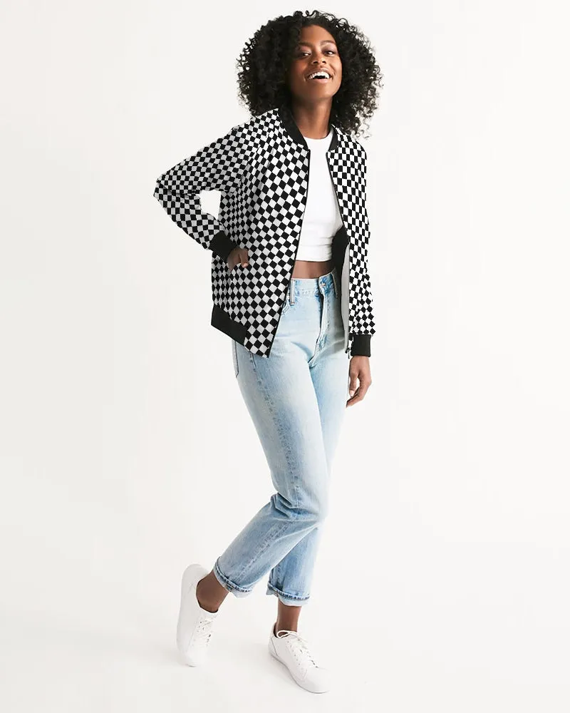 Checkerboard Women's Bomber Jacket