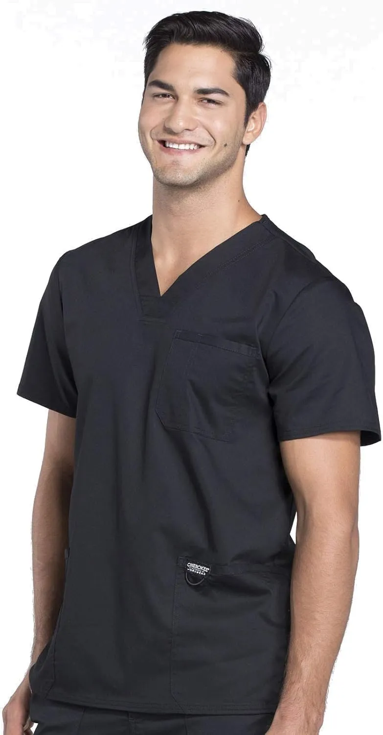 Cherokee V- Neck Men's Scrubs Top with Pockets WW670
