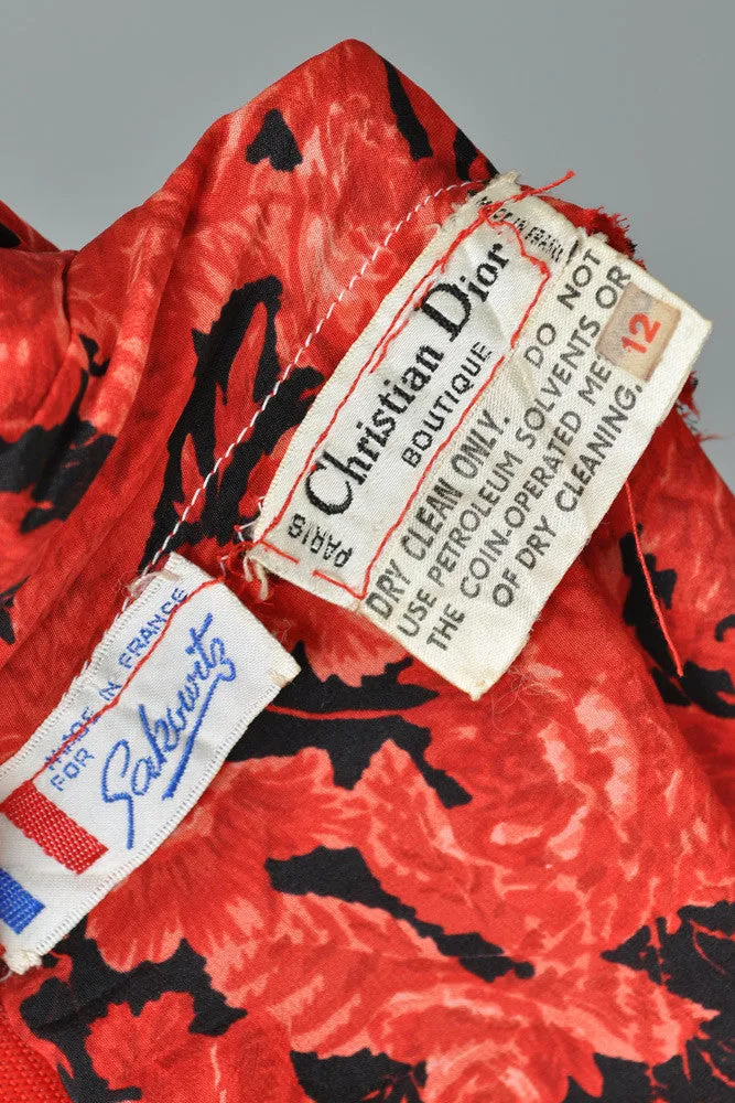 Christian Dior Boutique Pleated Floral Maxi Skirt