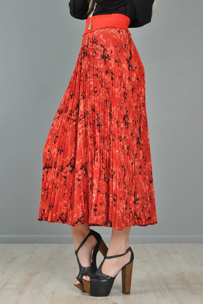 Christian Dior Boutique Pleated Floral Maxi Skirt