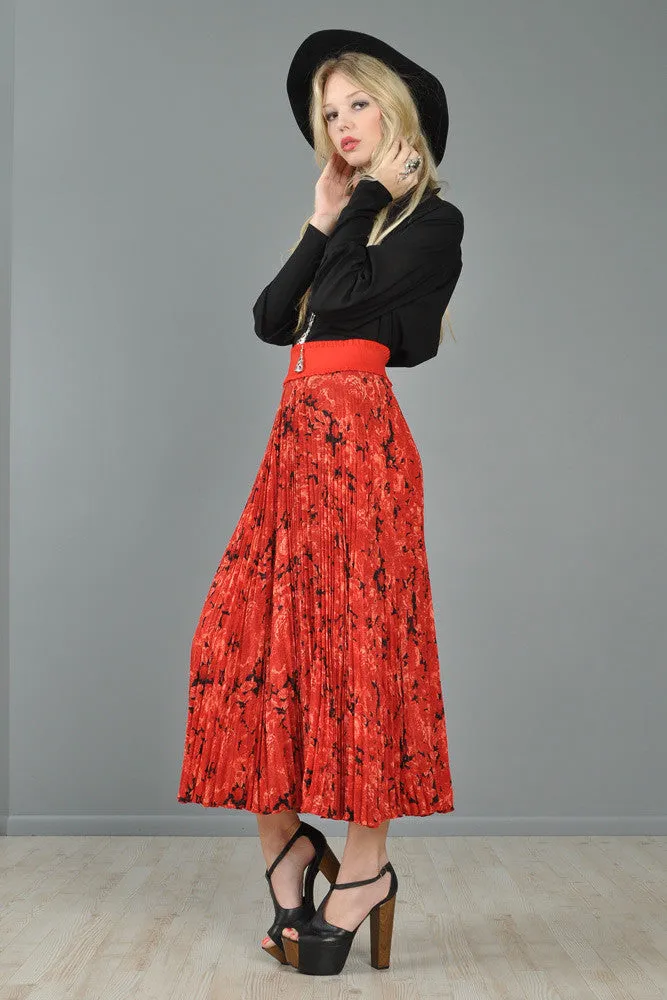 Christian Dior Boutique Pleated Floral Maxi Skirt