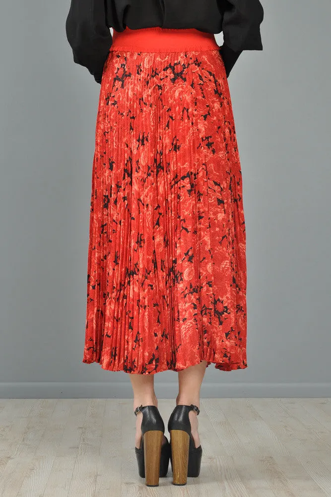 Christian Dior Boutique Pleated Floral Maxi Skirt