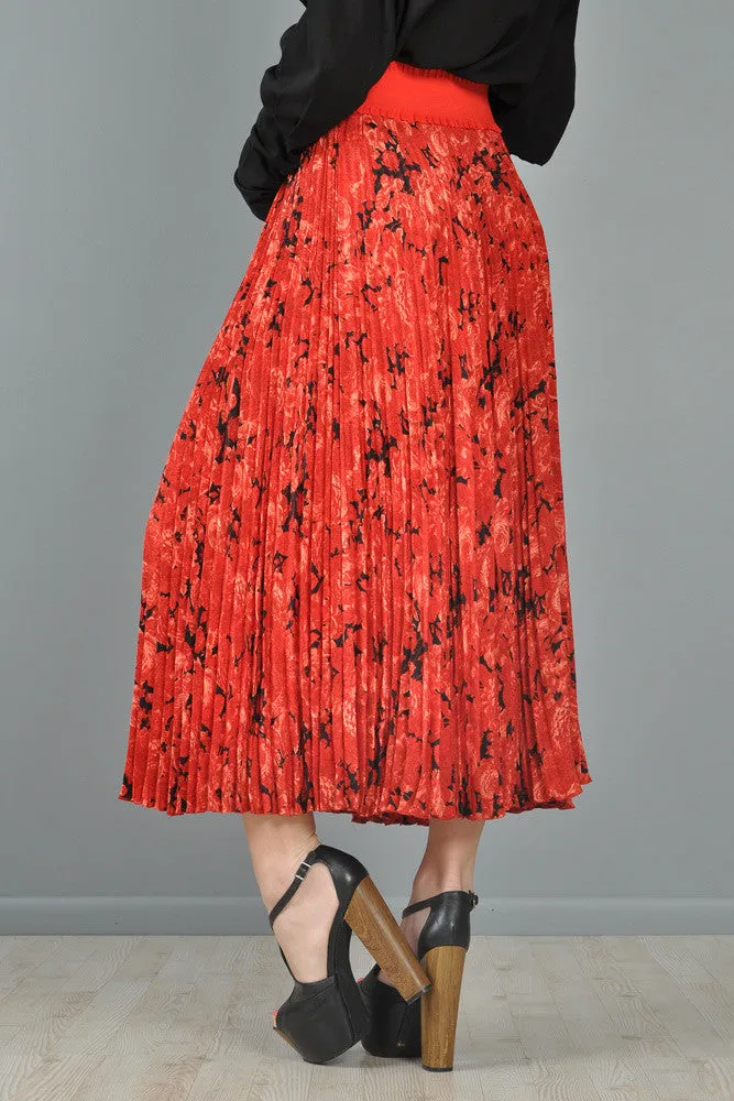 Christian Dior Boutique Pleated Floral Maxi Skirt
