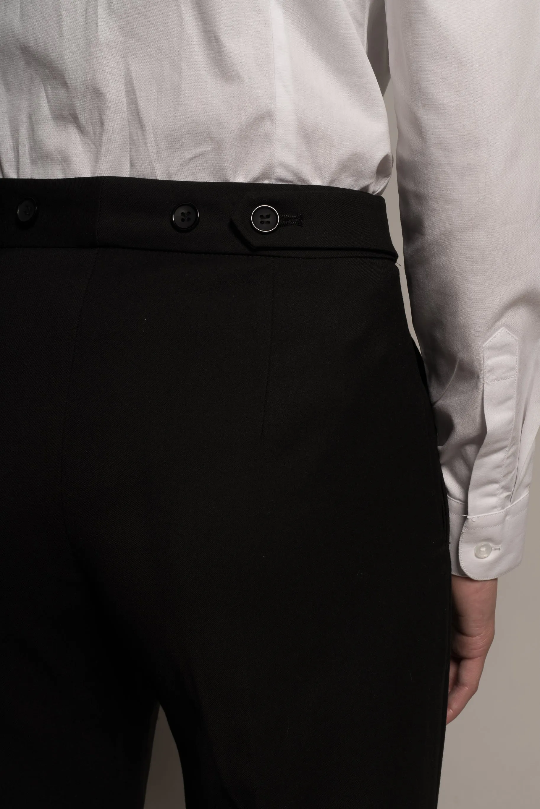Classic Black Wide Peak Lapel Tuxedo Suit ( Pants with Tuxedo Stripe) (Two Piece)