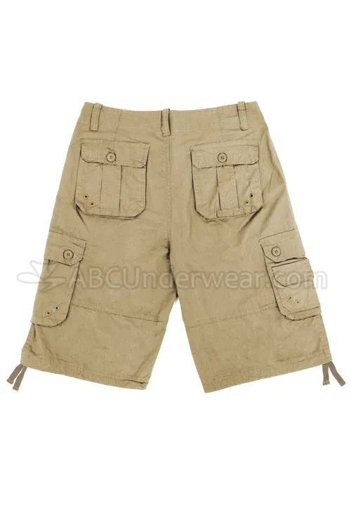 Cotton Cargo Shorts - Khaki