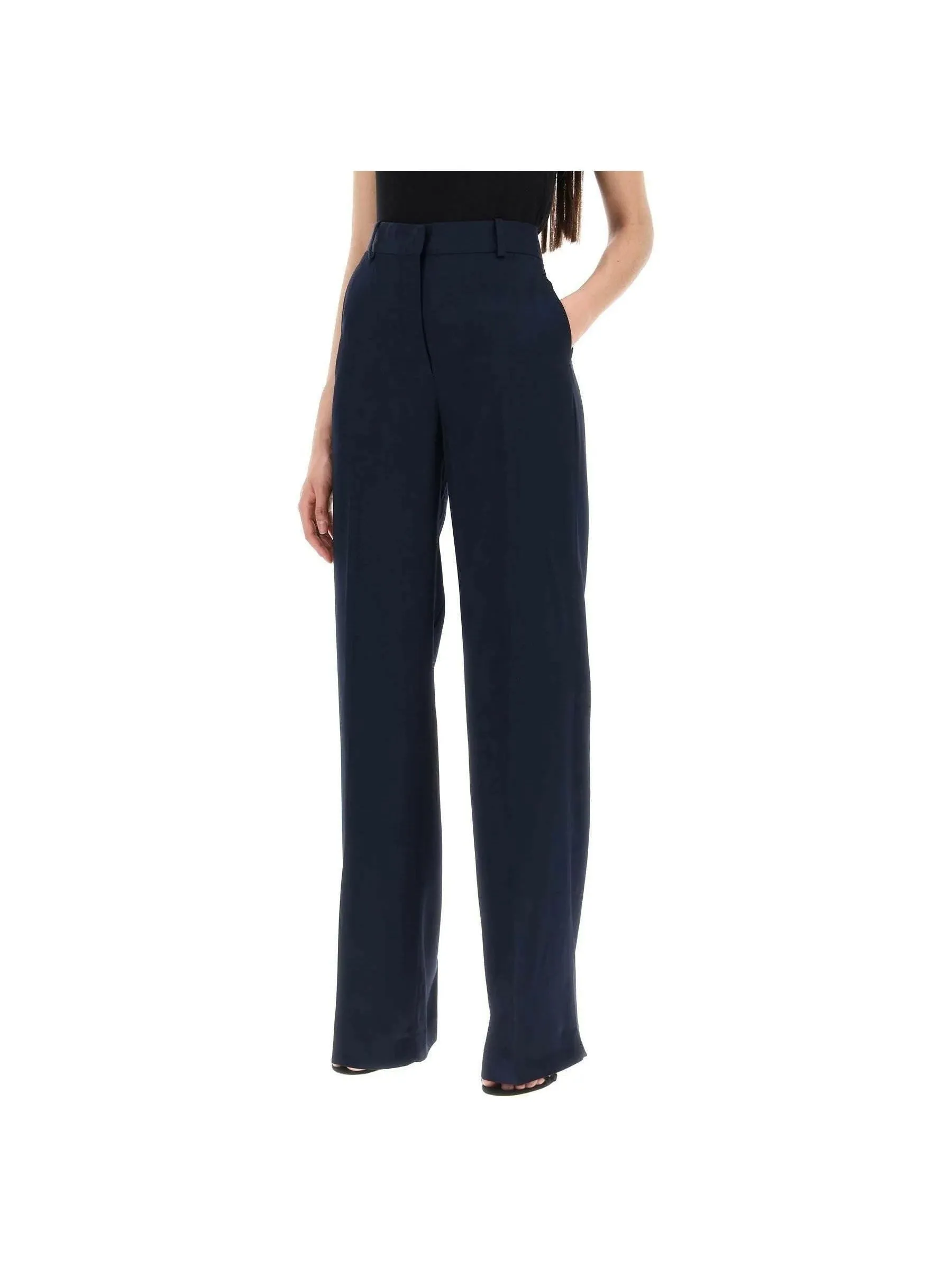 Crepe Wide Leg Pants