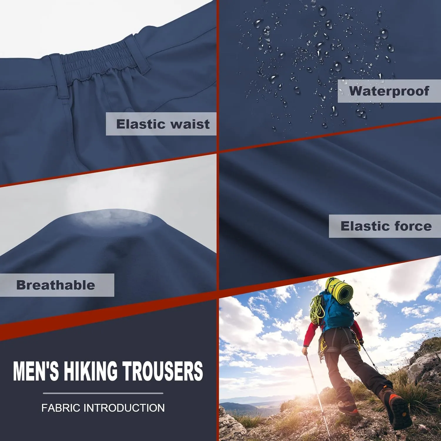 FEIXIANG Men's Cargo Pants Water Resistant Hiking Work Pants Multi Pockets Outdoor Tactical Pants for Men