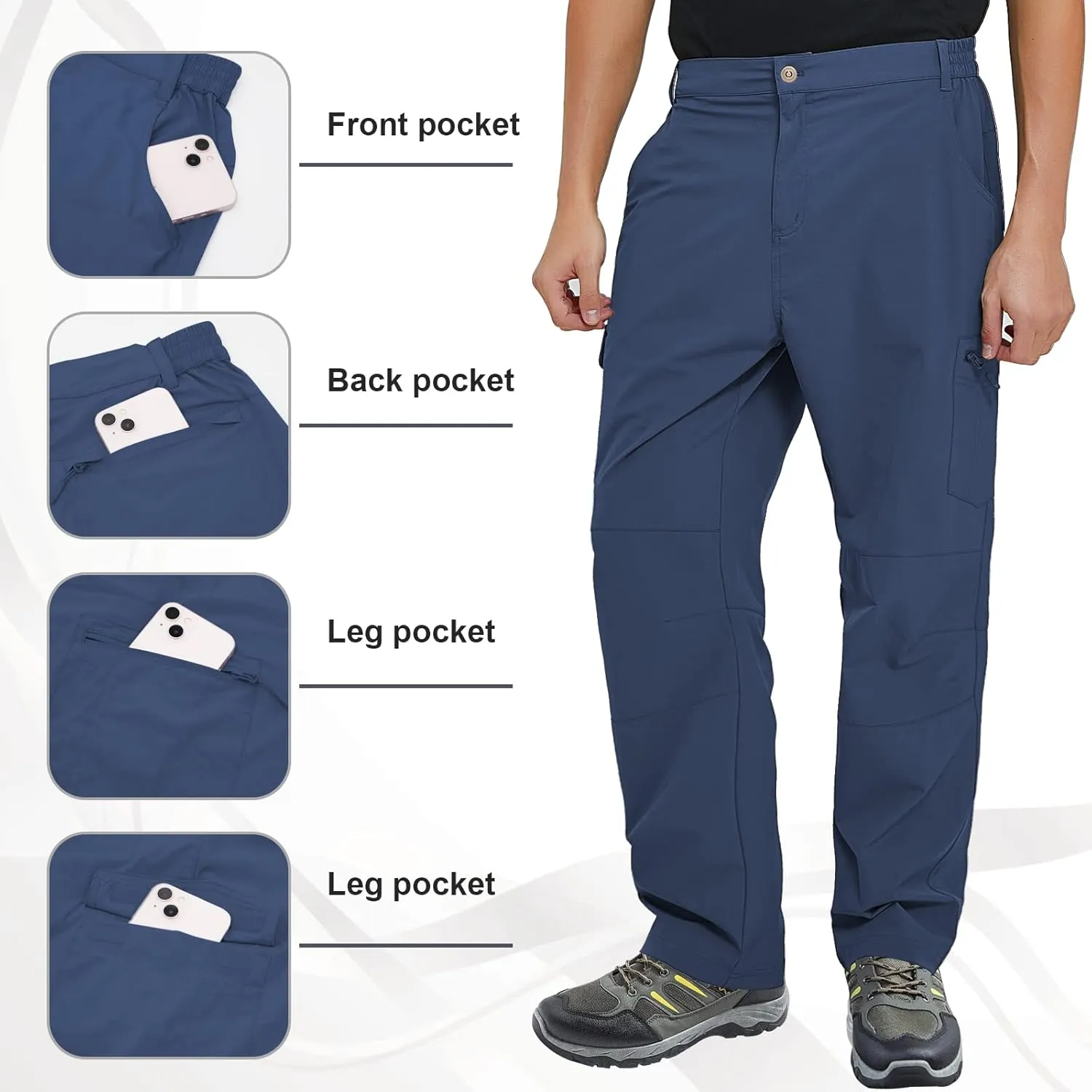 FEIXIANG Men's Cargo Pants Water Resistant Hiking Work Pants Multi Pockets Outdoor Tactical Pants for Men