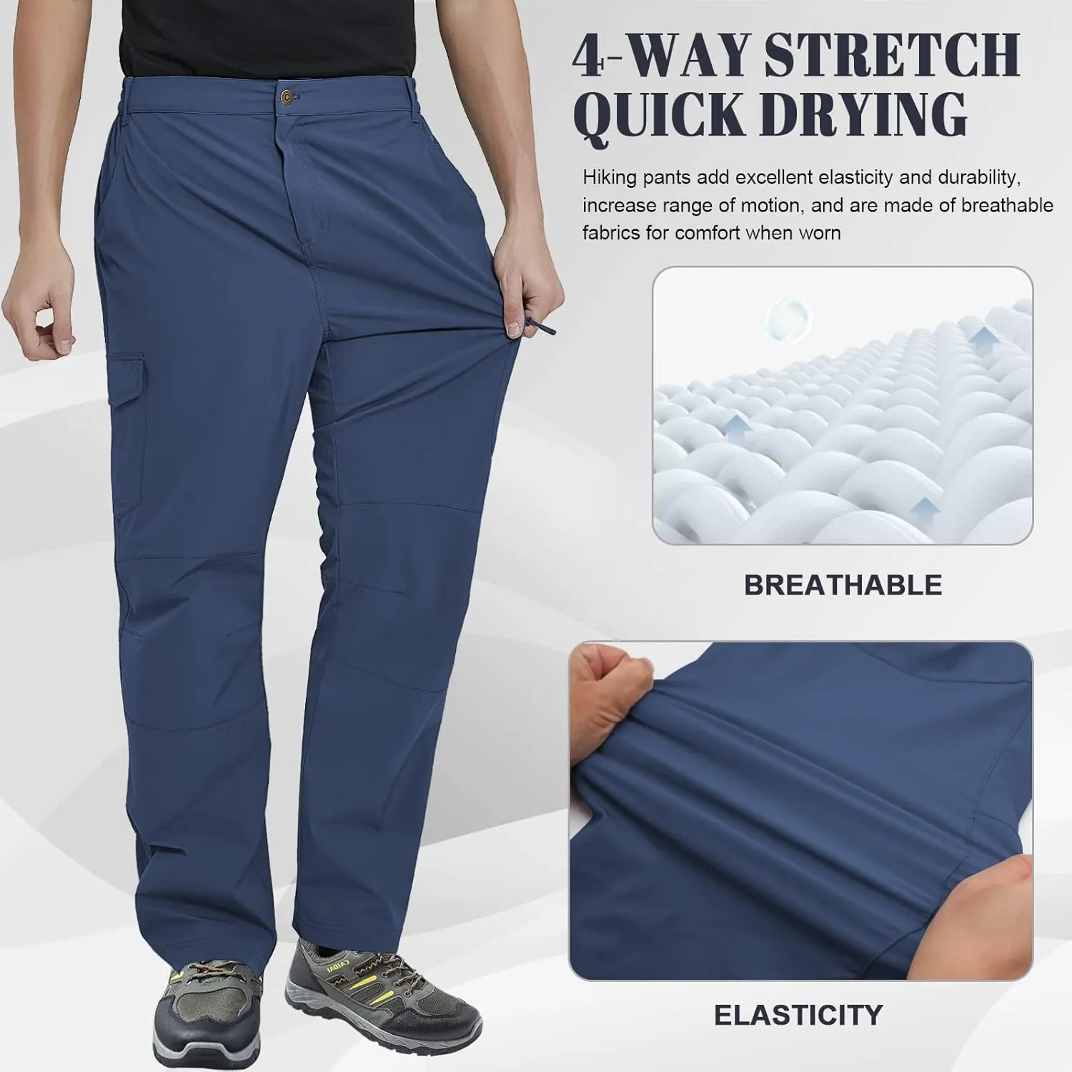 FEIXIANG Men's Cargo Pants Water Resistant Hiking Work Pants Multi Pockets Outdoor Tactical Pants for Men
