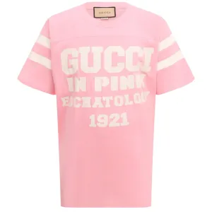 Gucci 25 Eschatology Logo Oversized Fit Pink T-Shirt