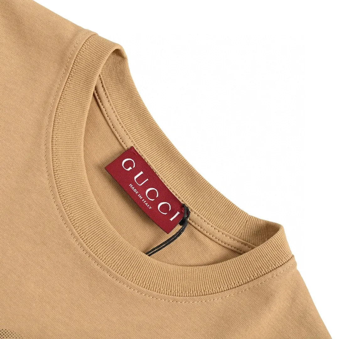 Gucci Tan T-Shirt with Firenze 1921 Logo