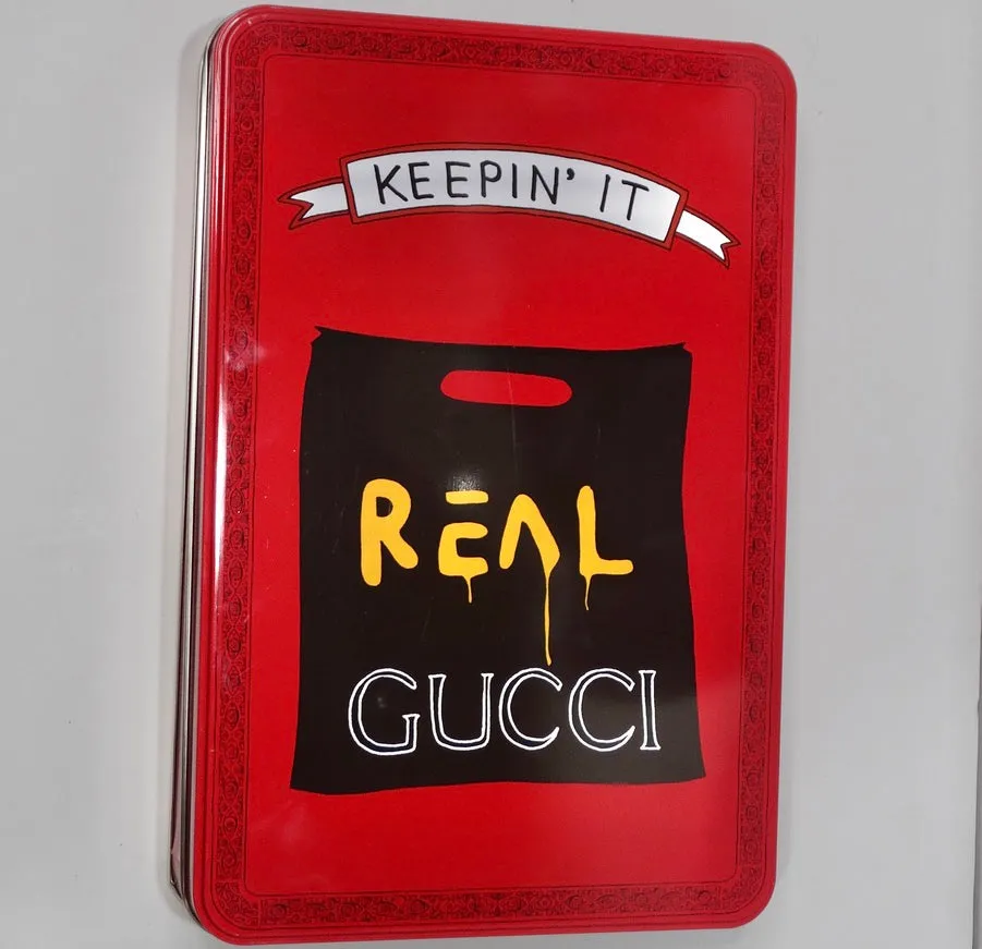 Gucci X Angela Hicks Limited Edition White Cotton 'Keepin It Real' T Shirt   Tin