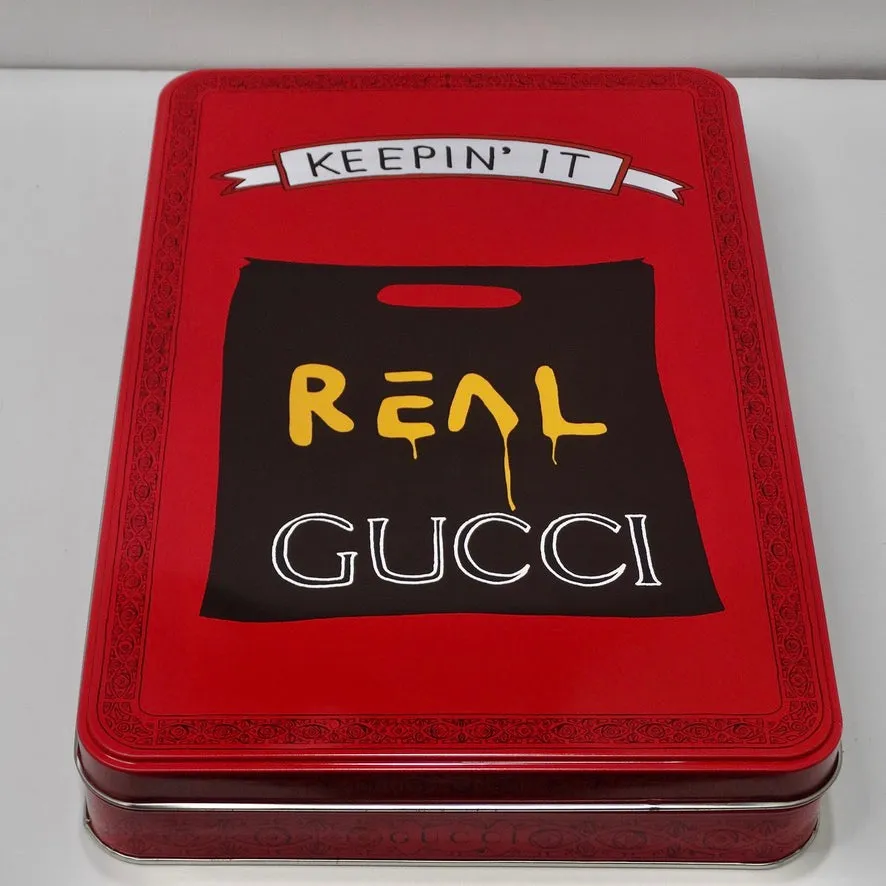 Gucci X Angela Hicks Limited Edition White Cotton 'Keepin It Real' T Shirt   Tin