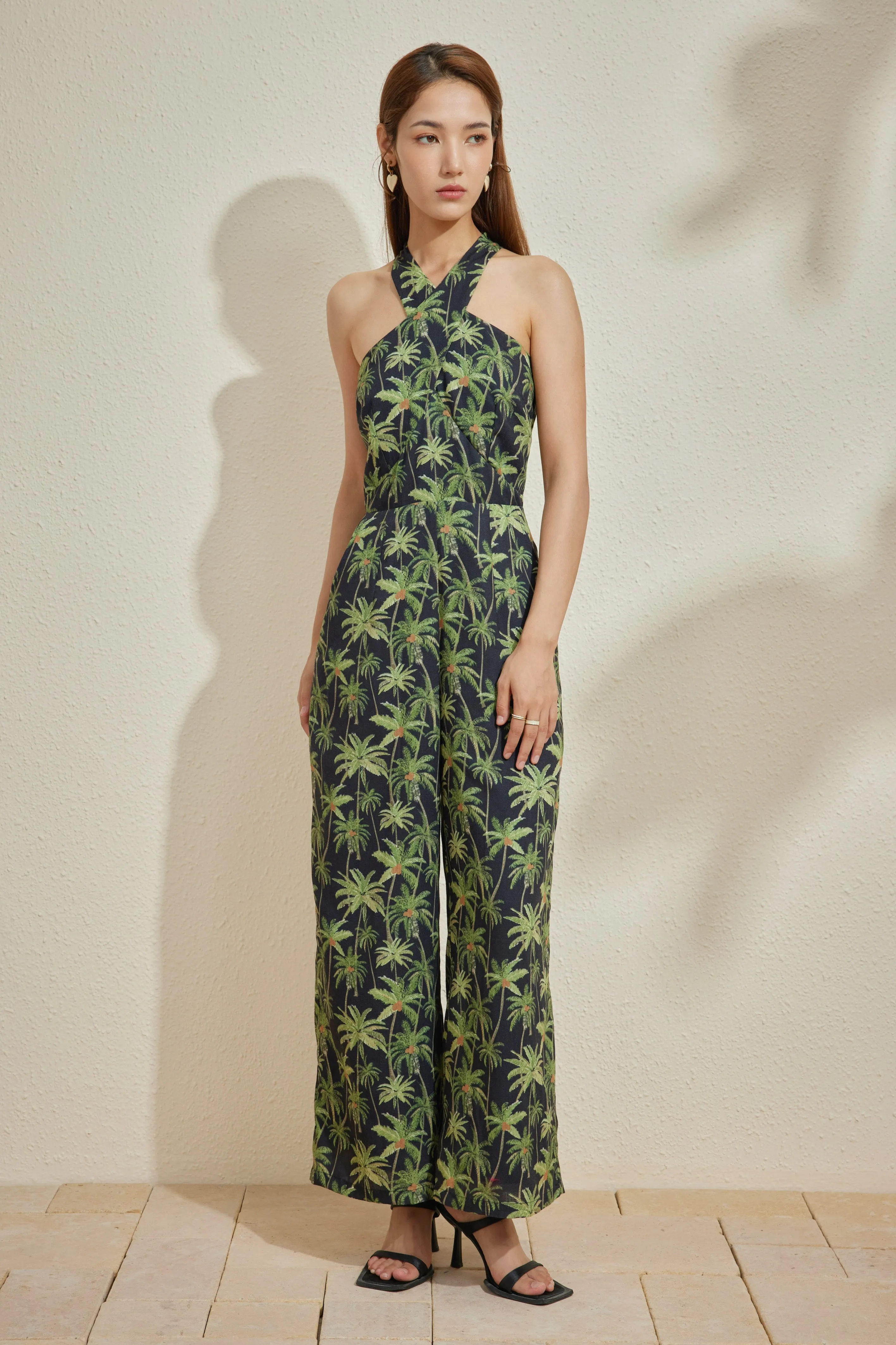 JUNO JUMPSUIT IN DARK TROPIC