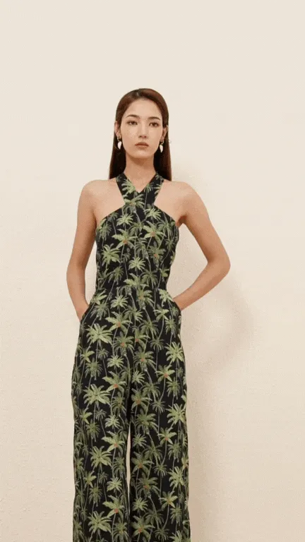 JUNO JUMPSUIT IN DARK TROPIC