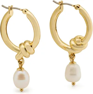 kate spade new york Ropes & Knots Pearl Drop Hoops