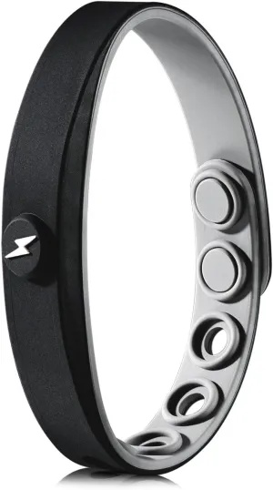 King Will Adjustable Silicone Bracelet for Men 10" Breathable Rubber Wristband Designed with Lighting/Squares, Black/Grey