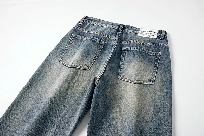 KSTUN Baggy Pants Men Wide Leg Jeans Loose Casual Streetwear Men's Trousers Light Blue Denim Clothes Jeans For Men Big Size 40
