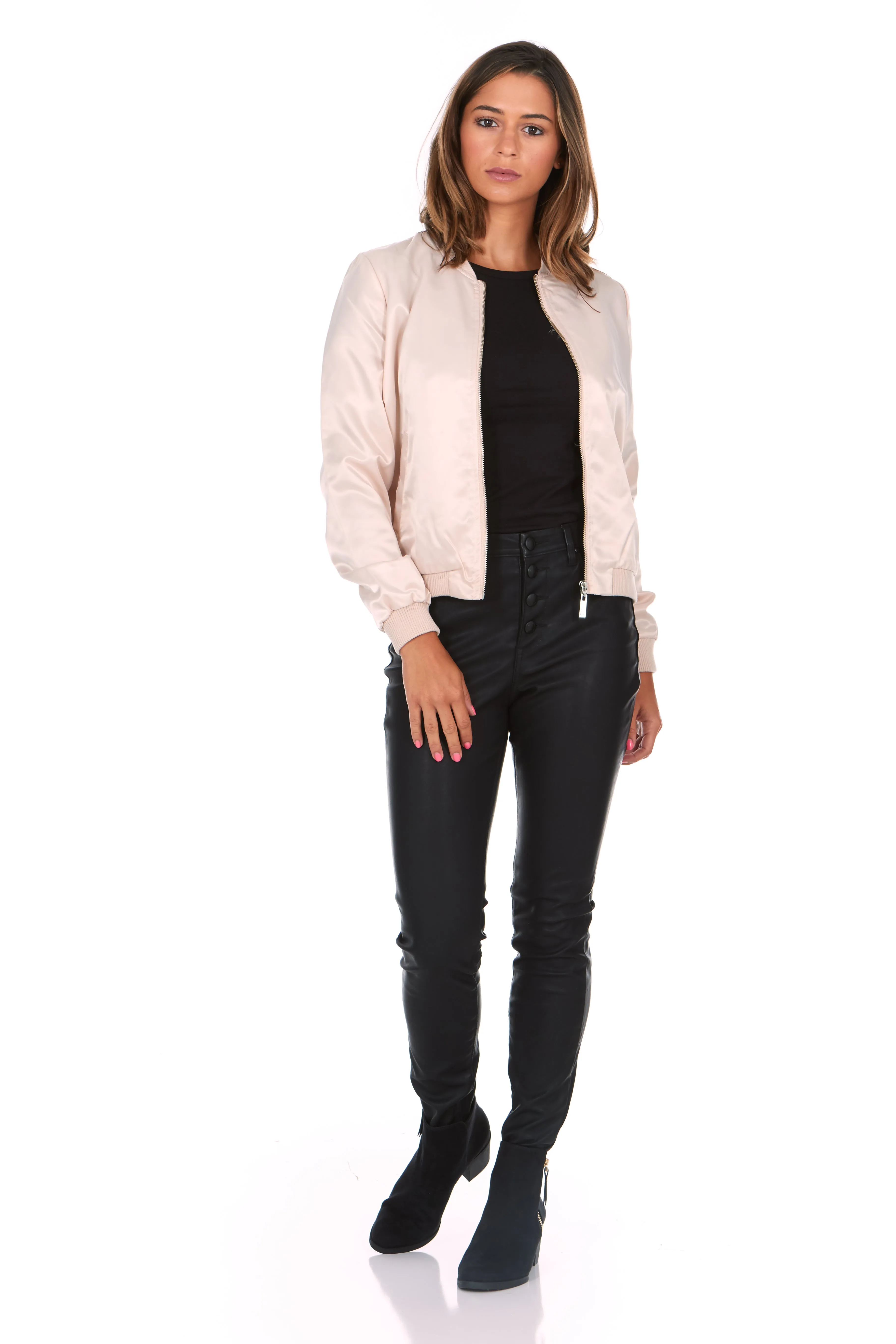 Lightweight Cotton Cream Bomber Jacket