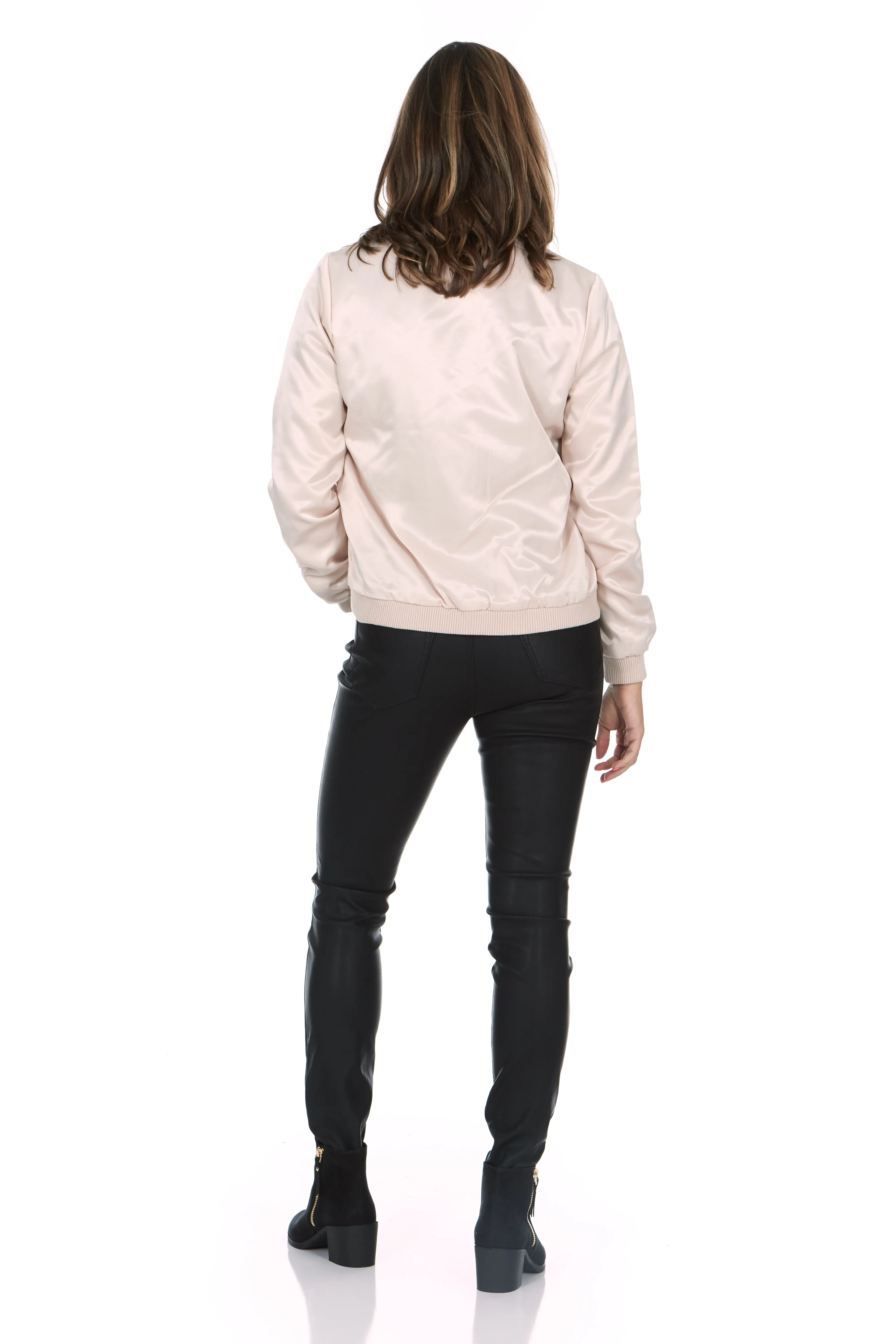 Lightweight Cotton Cream Bomber Jacket