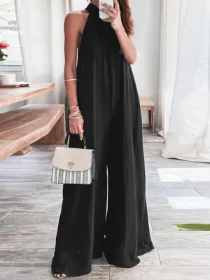 Loose Button Up  Jumpsuits