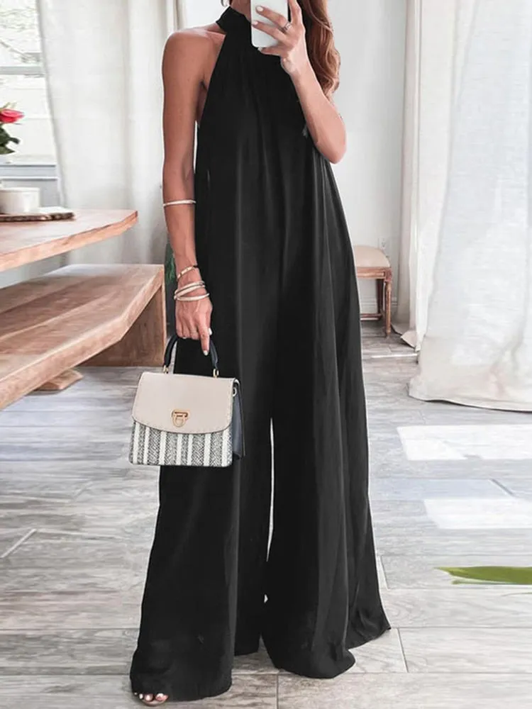 Loose Button Up  Jumpsuits