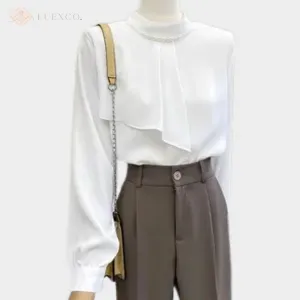 Luexco Prim Chic Blouse French Satin Beaded Top