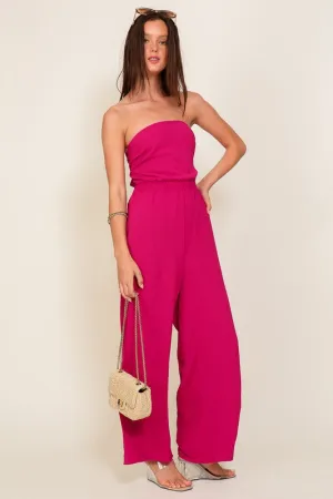Magenta Strapless Brooklyn Airflow Jumpsuit