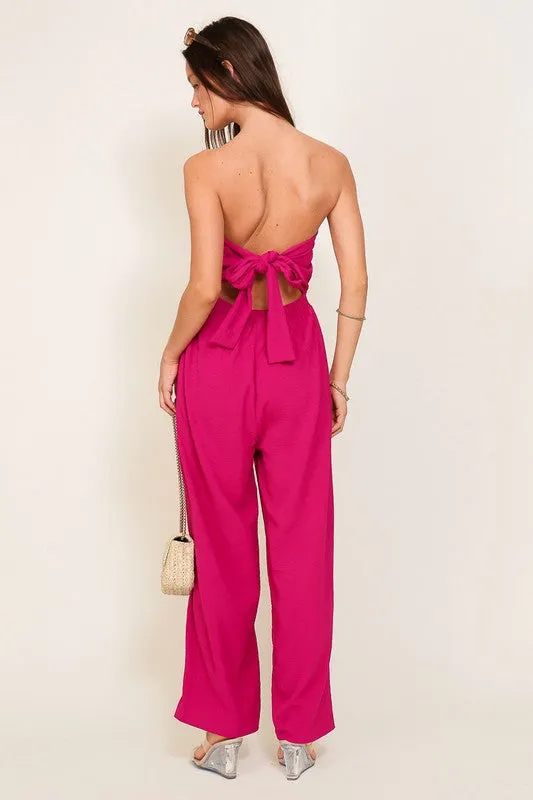 Magenta Strapless Brooklyn Airflow Jumpsuit