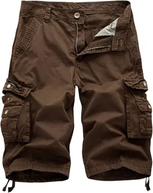 Mens Cargo Shorts Cotton Multi-Pocket Outdoor Camouflage Cargo Shorts