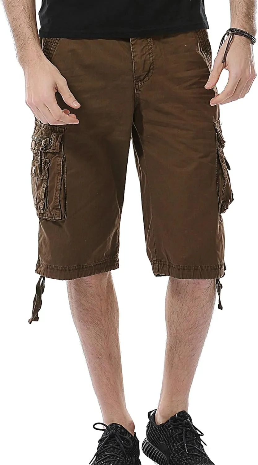 Mens Cargo Shorts Cotton Multi-Pocket Outdoor Camouflage Cargo Shorts