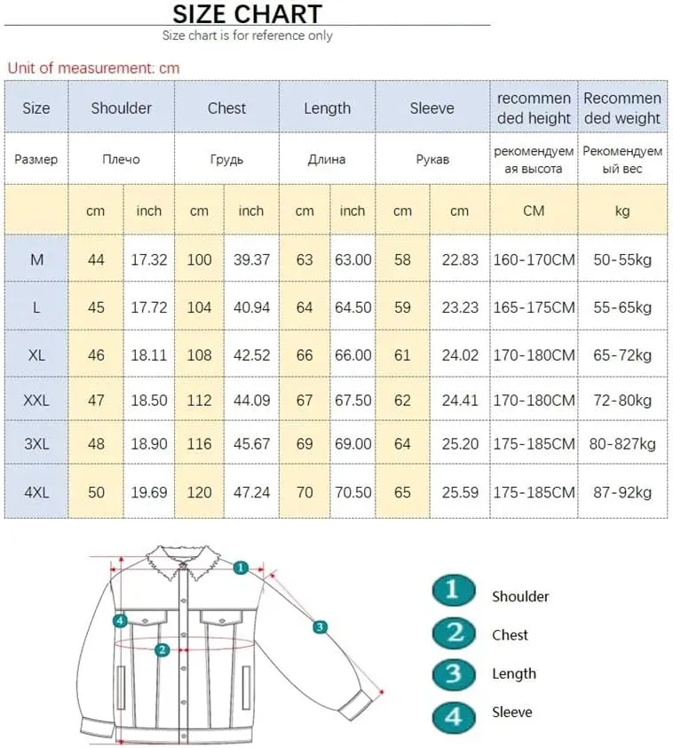 Men's Denim Jacket Stretch Slim Fit Jacket Denim Casual Classic Denim Jacket Button Down Denim Jacket