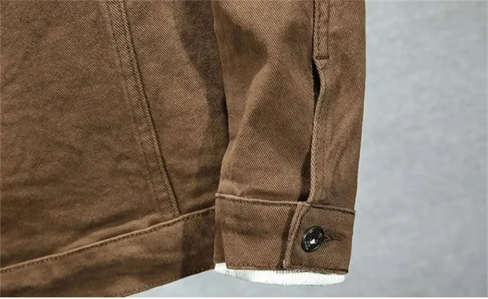 Men's Denim Jacket Stretch Slim Fit Jacket Denim Casual Classic Denim Jacket Button Down Denim Jacket