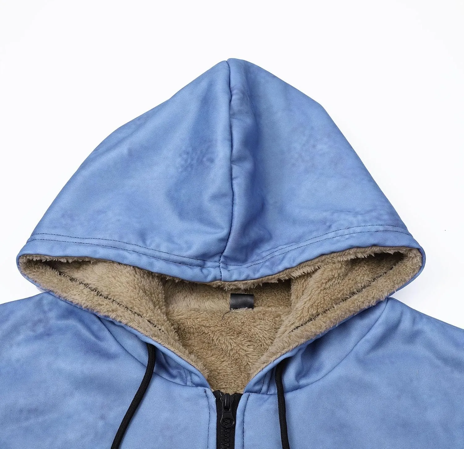Men's Thermal Hooded Puffer Jacket Fleece Hooded Sweater Men's Winter Jacket Thick Thermal Puffer Jacket for Men